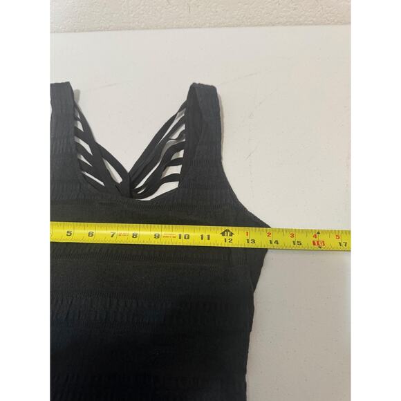 Free People Dress Womens XS Black Strappy Open Back Knit Bodycon Mini - Picture 4 of 7